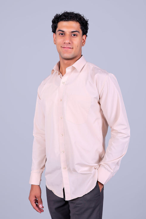 Veshbhoshaa Bluebird Cream Men'S Office Shirt